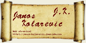 Janoš Kolarević vizit kartica
